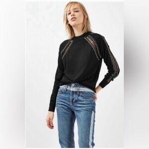 Topshop Black Studded Knit Sweater